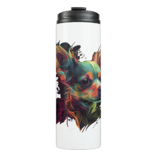 Chihuahua  Abstract Painting  Colour  Cute Dog Thermal Tumbler