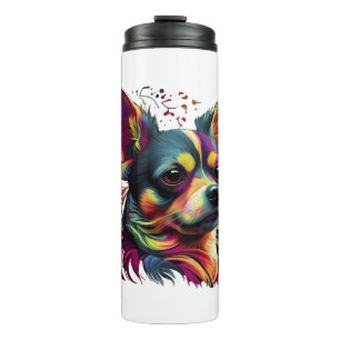 Chihuahua  Abstract Painting  Colour  Cute Dog     Thermal Tumbler