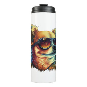 Chihuahua Abstract Painting Colour Cute Dog Thermal Tumbler