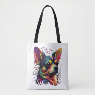 Chihuahua  Abstract Painting  Colour  Cute Dog     Tote Bag