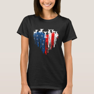 Chihuahua American Heart Flag Dog 4th Of July T-Shirt