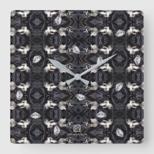 Chihuahua and Diamonds Square Wall Clock