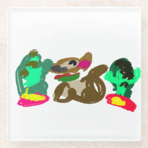  chihuahua are cute  glass coaster