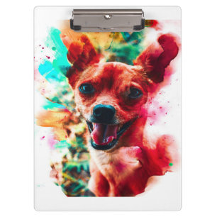 Chihuahua Art Colourful   Chihuahua Photo Gift Clipboard