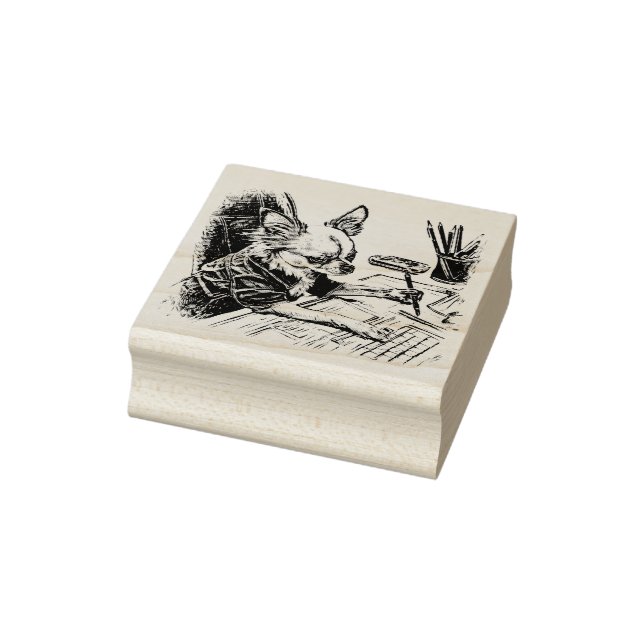 Chihuahua Artist No. 4 Rubber Stamp (Stamp)
