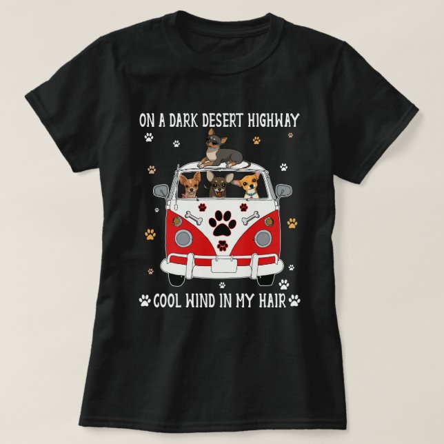 Chihuahua Artwork Painting Desert Highway T-Shirt (Design Front)