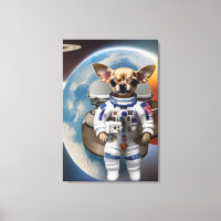Chihuahua Astronaut Canvas Print