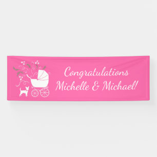 Chihuahua Baby Shower Pink Girl Dog Banner