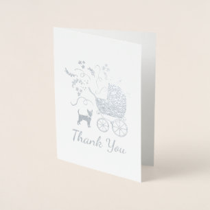 Chihuahua Baby Shower Puppy Dog Pink Girl Foil Card