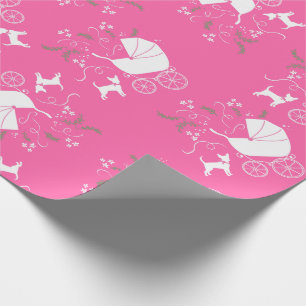 Chihuahua Baby Shower Puppy Dog Pink Girl Wrapping Paper