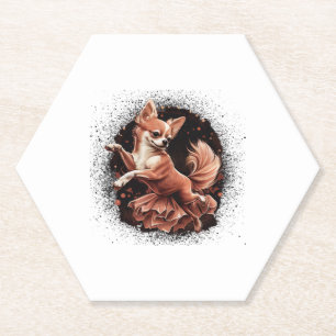 Chihuahua Ballerina Ballet Dance Dancing Paper Coaster