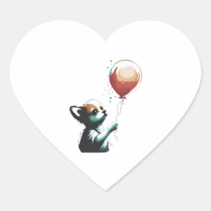 Chihuahua Balloon Cute Dog Chiwawa Funny Heart Sticker