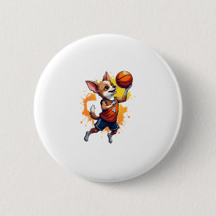 Chihuahua Basketball Player Sport Dunk Copy 6 Cm Round Badge