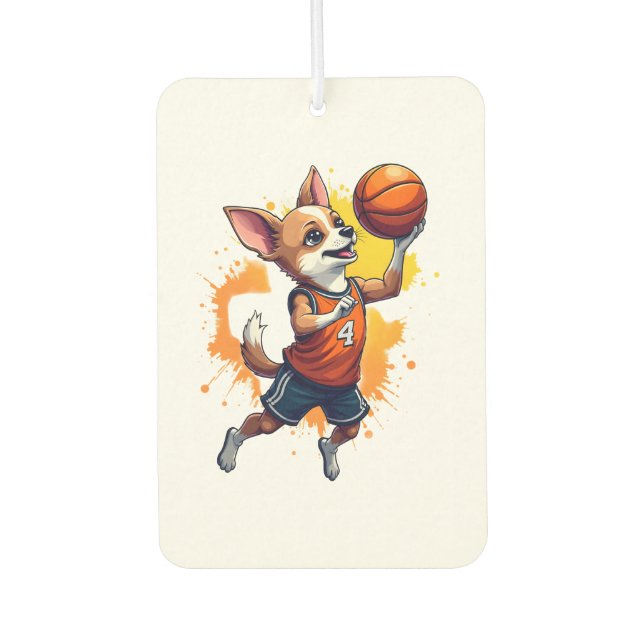 Chihuahua  Basketball  Player  Sport  Dunk  Copy Car Air Freshener (Front)