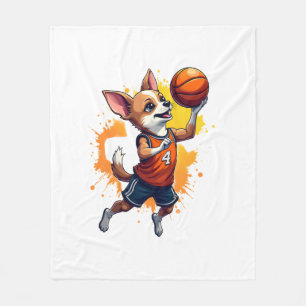 Chihuahua  Basketball  Player  Sport  Dunk  Copy Fleece Blanket