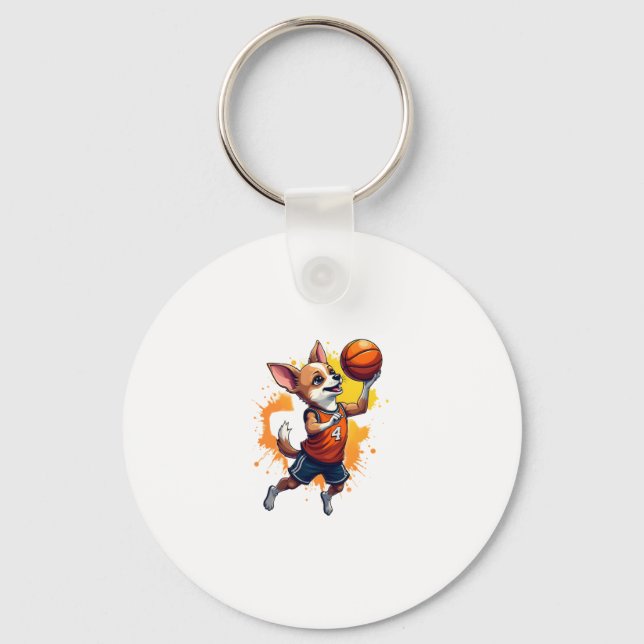 Chihuahua  Basketball  Player  Sport  Dunk  Copy Key Ring (Front)