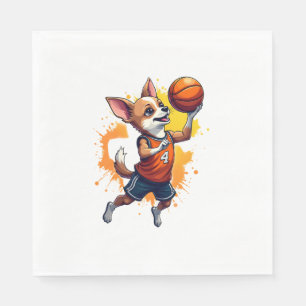 Chihuahua Basketball Player Sport Dunk Copy Napkin