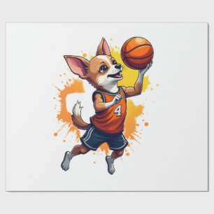 Chihuahua Basketball Player Sport Dunk Copy Wrapping Paper
