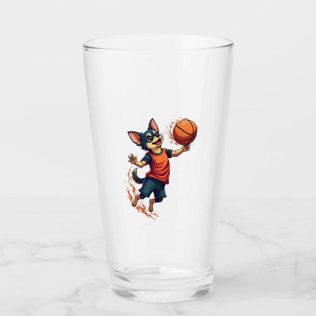 Chihuahua  Basketball  Player  Sport  Dunk  Glass (Front)