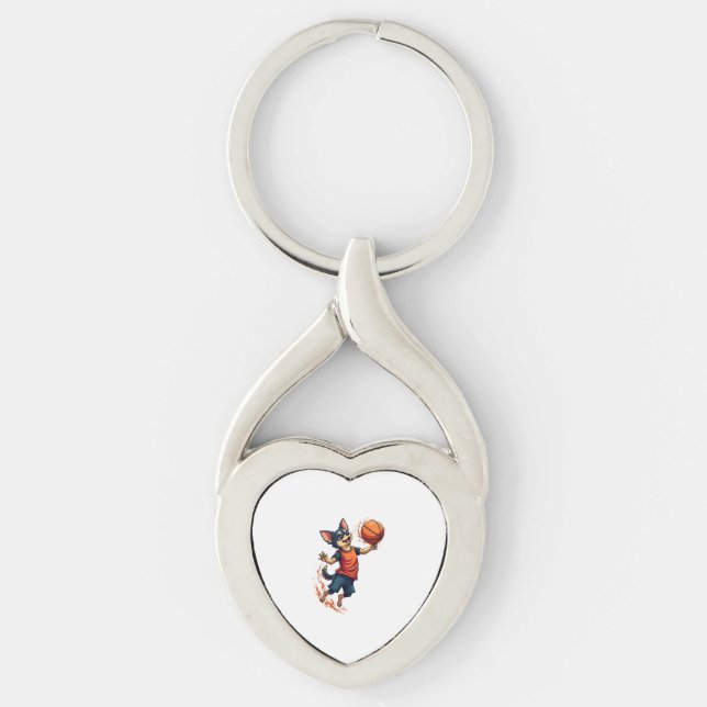 Chihuahua  Basketball  Player  Sport  Dunk  Key Ring (Front)