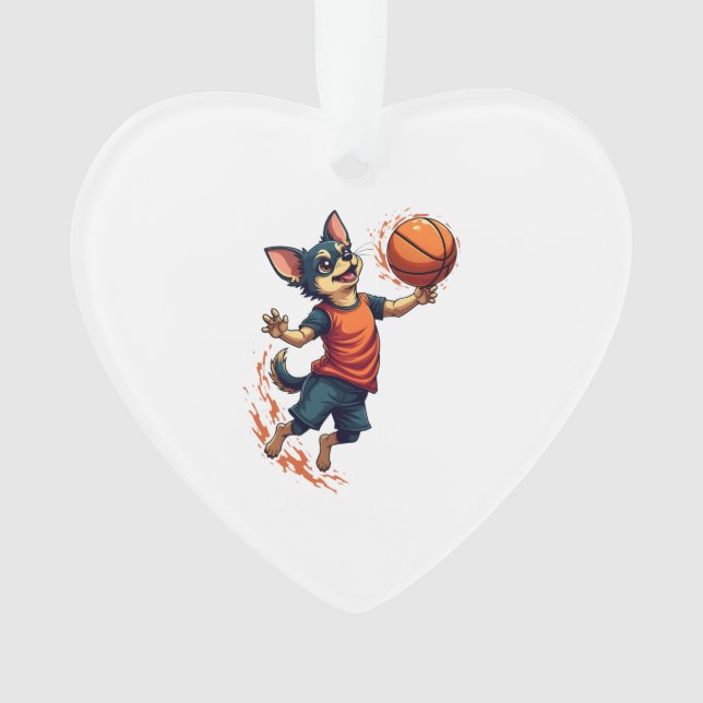 Chihuahua  Basketball  Player  Sport  Dunk  Ornament (Front)