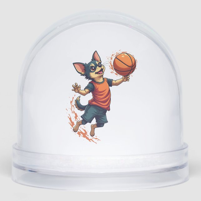 Chihuahua  Basketball  Player  Sport  Dunk  Snowglobe (Front)