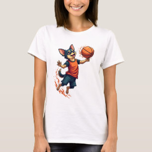 Chihuahua Basketball Player Sport Dunk T-Shirt
