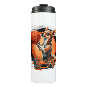Chihuahua Basketball Player Sport Dunk Thermal Tumbler