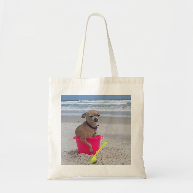 Chihuahua Beach Bum Tote Bag (Front)
