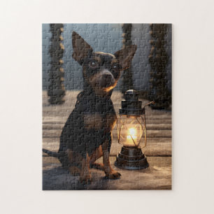 Chihuahua Beside Lanturn  Jigsaw Puzzle