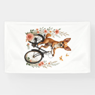 Chihuahua Bike Bicycle Dog Cycling Banner