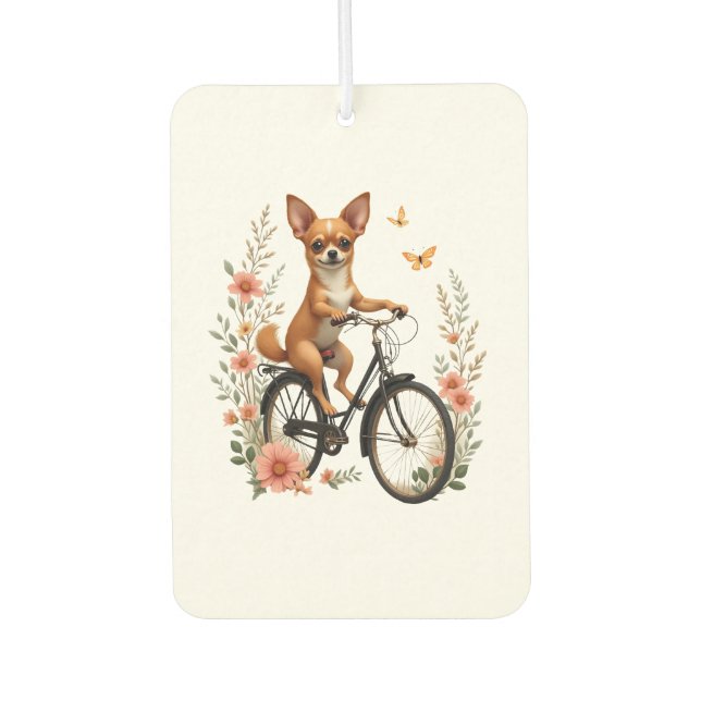Chihuahua  Bike  Bicycle  Dog  Cycling  Car Air Freshener (Front)