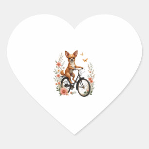 Chihuahua Bike Bicycle Dog Cycling Heart Sticker