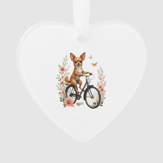 Chihuahua  Bike  Bicycle  Dog  Cycling  Ornament (Front)