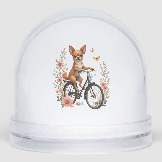 Chihuahua  Bike  Bicycle  Dog  Cycling  Snowglobe (Front)