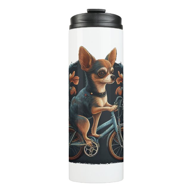 Chihuahua  Bike  Bicycle  Dog  Cycling  Thermal Tumbler (Front)