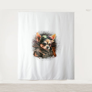 Chihuahua  Biker  Motorcyle  Riding  Dog  Dad Tapestry