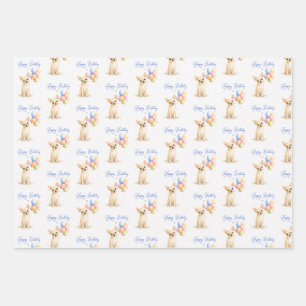 Chihuahua Birthday Dog Wrapping Paper Sheet