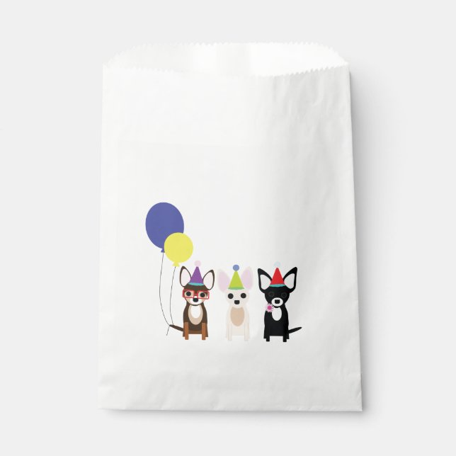 Chihuahua Birthday Party Favour Bag (Front)