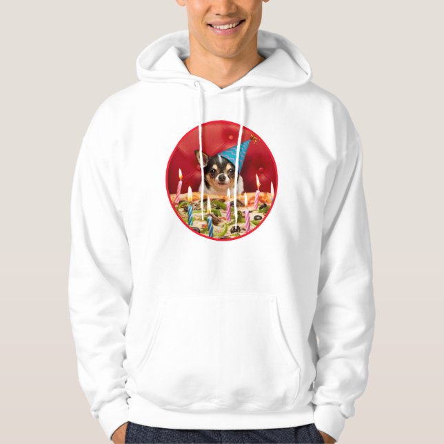 Chihuahua Birthday Pizza Pie Hoodie (Front)