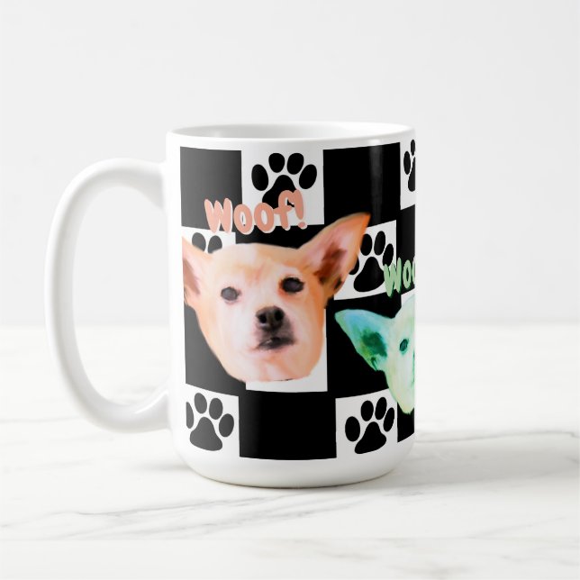 Chihuahua Black And White Coffee Mug (Left)