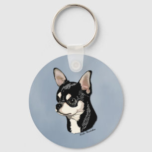 Chihuahua Black & Tan Keychain