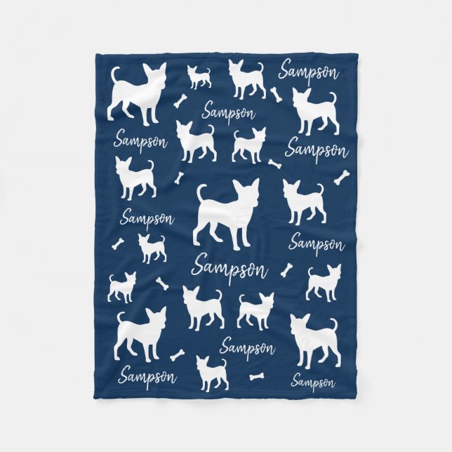 Chihuahua Blanket Personalised Dog Gift (Front)