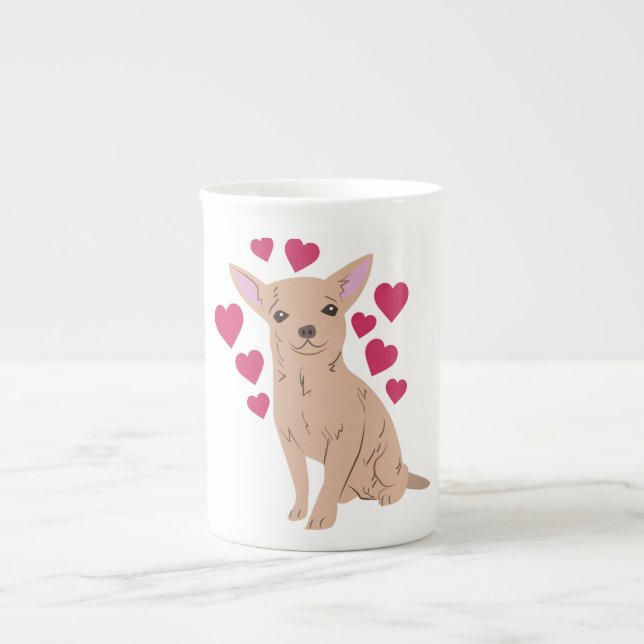 chihuahua bone china mug (Front)