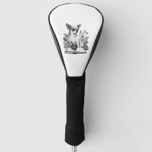 Chihuahua Book Coffee Tea Reading Golf Head Cover