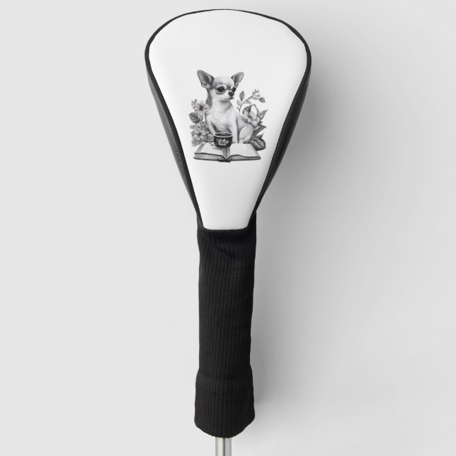Chihuahua  Book  Coffee  Tea  Reading   Golf Head Cover (Front)