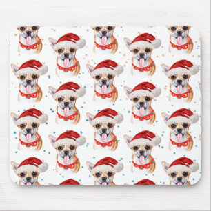 Chihuahua Breed Watercolor Dog Pattern Christmas Mouse Mat