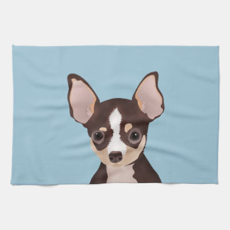 Chihuahua cartoon tea towel