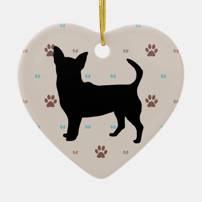 Chihuahua Ceramic Tree Decoration (Front)