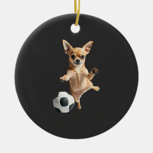 Chihuahua  ceramic tree decoration (Front)
